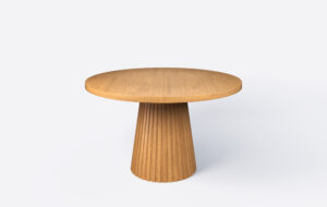 Stół okrągły na jednej nodze z lamelami, możliwość rozkładania, blat 4 cm.