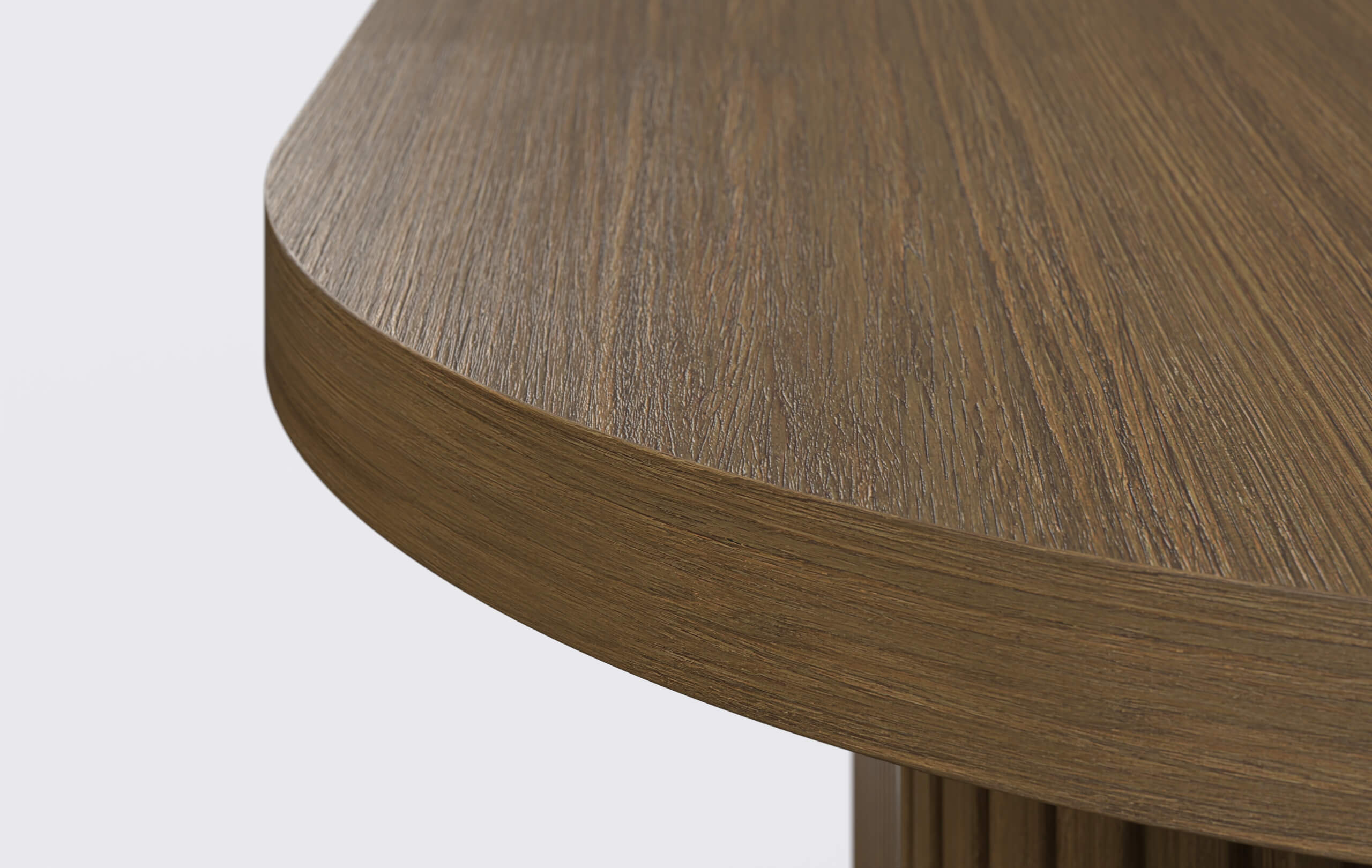 Owalny stół na podstawie z lamelami dębowymi, grubość blatu 8cm, możliwość rozkładania.