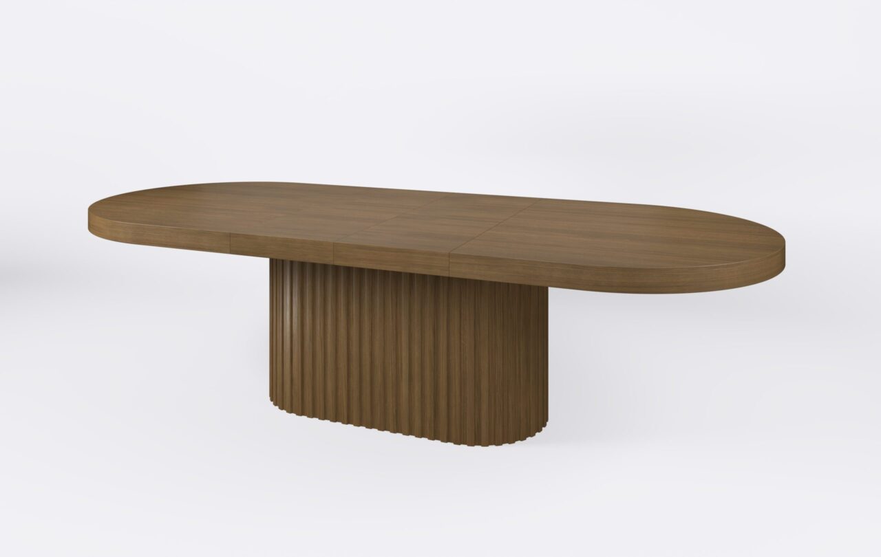 Stół do salonu z rozkładanym blatem i lamelami.