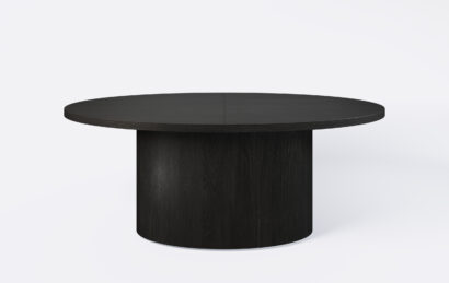 Stół elipsa na jednej nodze, rozkładany.