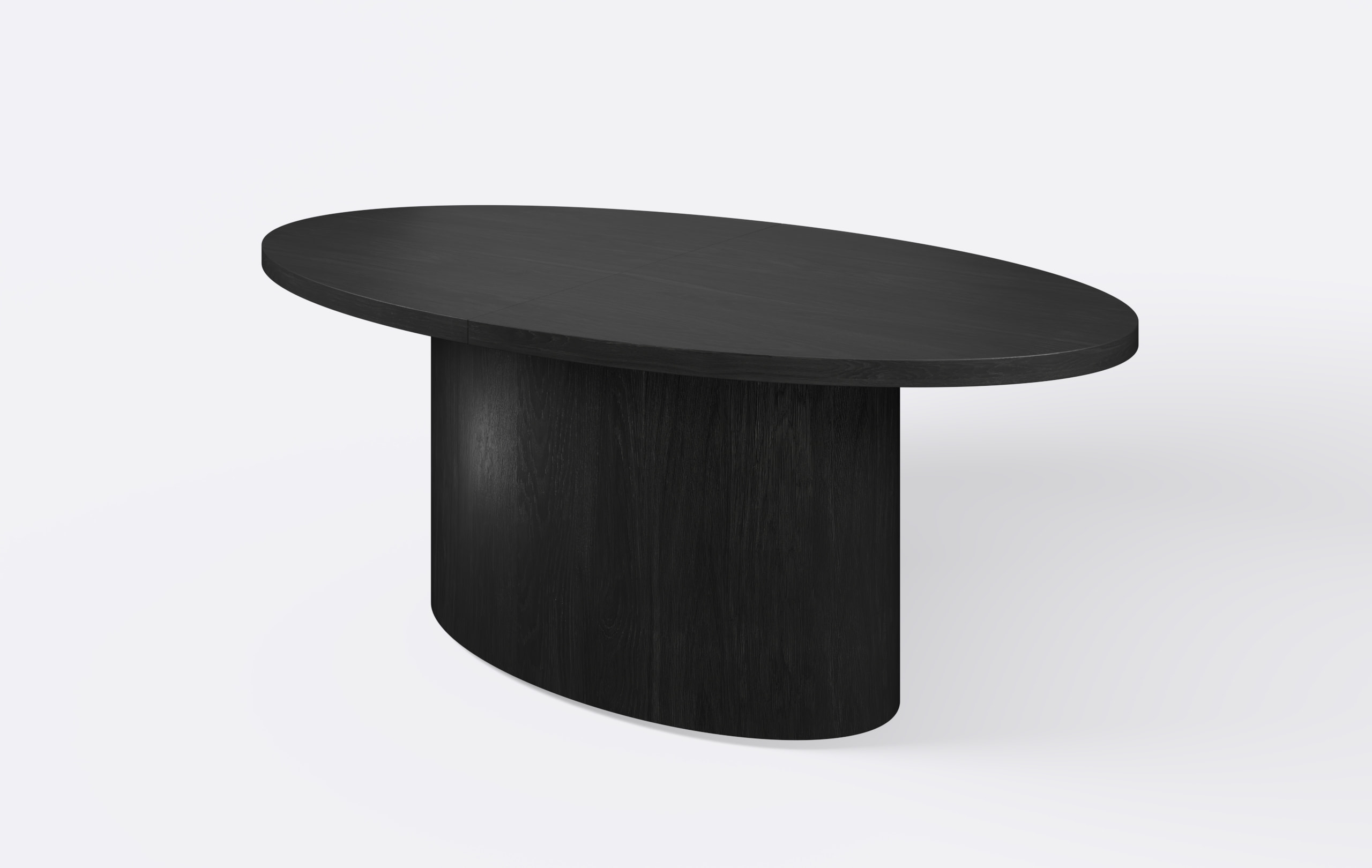 Stół elipsa rozkładany na jednej nodze.