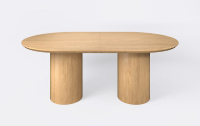 Stół na dwóch nogach okrągłych, rozkładany.