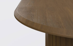 stół owalny do jadalni, rozkładany, krawędź blatu ścięta od góry.