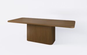 Prostokątny stół do jadalni, rozkładany i poszerzony o 1 wkładkę.