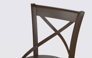 Oparcie krzesła giętego krzyżak, idealne do stylowej jadalni, eleganckie krzesło do modnego salonu.