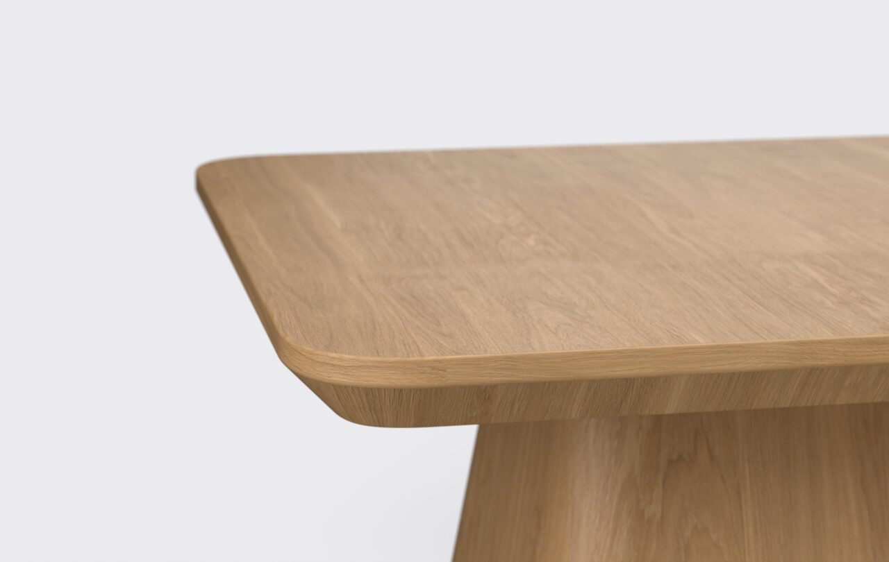 Blat stolika kawowego z podciętym blatem, kwadratowy, naturalny fornir.