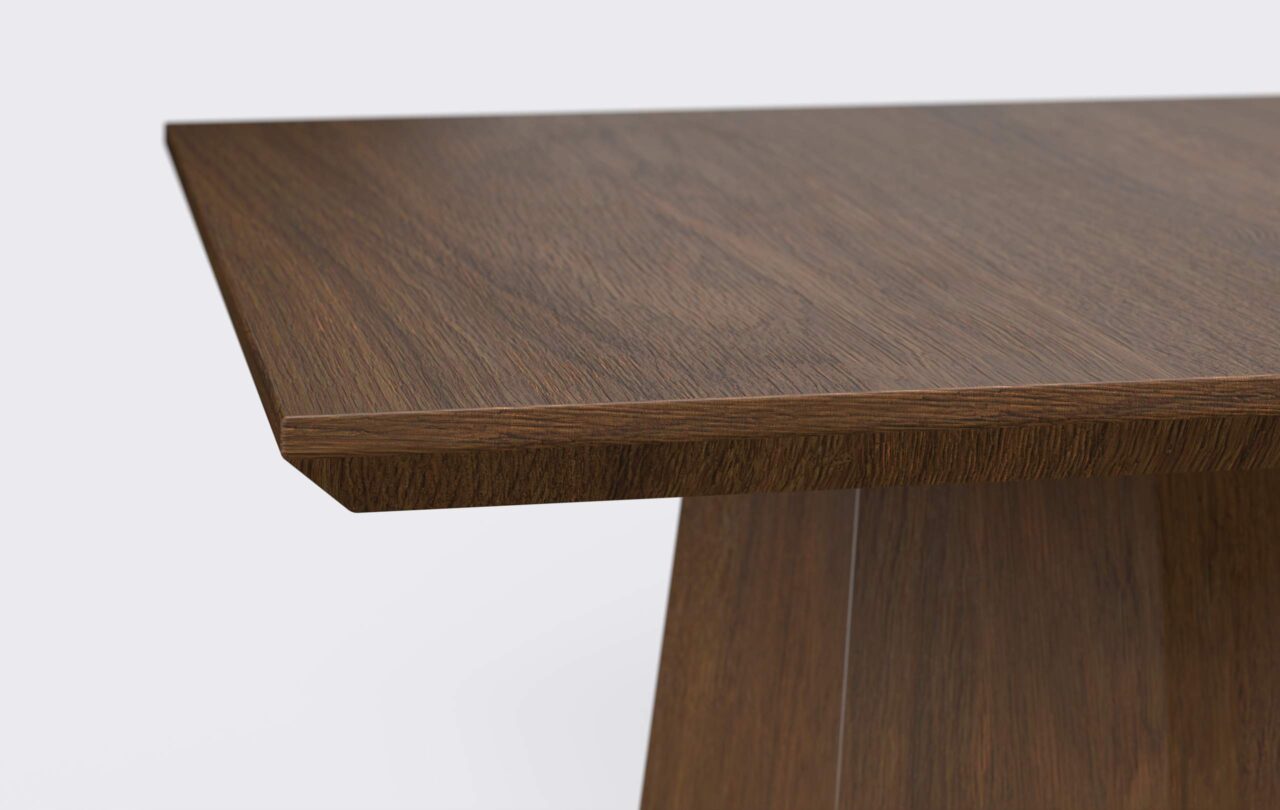 Blat z podcięta krawędzią od dołu, nowoczesny stoliczek kawowy.