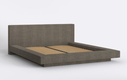 Lewitujące łóżko z pojemnikiem i podnoszonym stelażem.