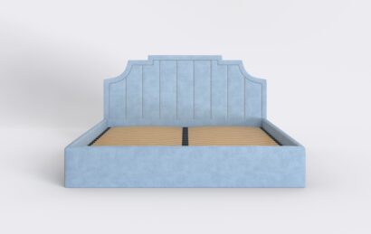 Łóżko dwuosobowe tapicerowane z pinezkami, otwierany stelaż z pojemnikiem.