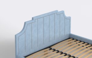 Wezgłowie łóżka tapicerowanego, glamour, z pinezkami.