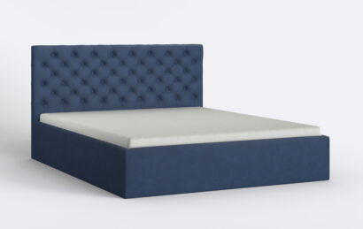 Łóżko glamour z materacem, tapicerowane, pikowane.