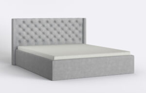 Glamour łóżko tapicerowane z materacem.