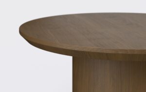 Stolik z podciętą krawędzią, do salonu, na podstawie, fornir.