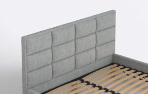 Wezgłowie łóżka z paneli tapicerowanym, szare.