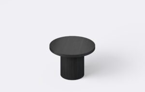 Czarny stolik kawowy 80cm, industrialny, loftowy, ława okrągła dębowa.