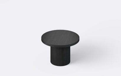 Czarny stolik kawowy 80cm, industrialny, loftowy, ława okrągła dębowa.