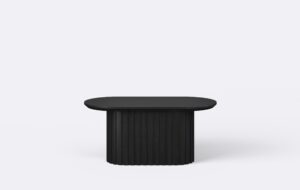 Stolik owalny z lamelami, elegancki do salonu, minimalistyczny, boho.