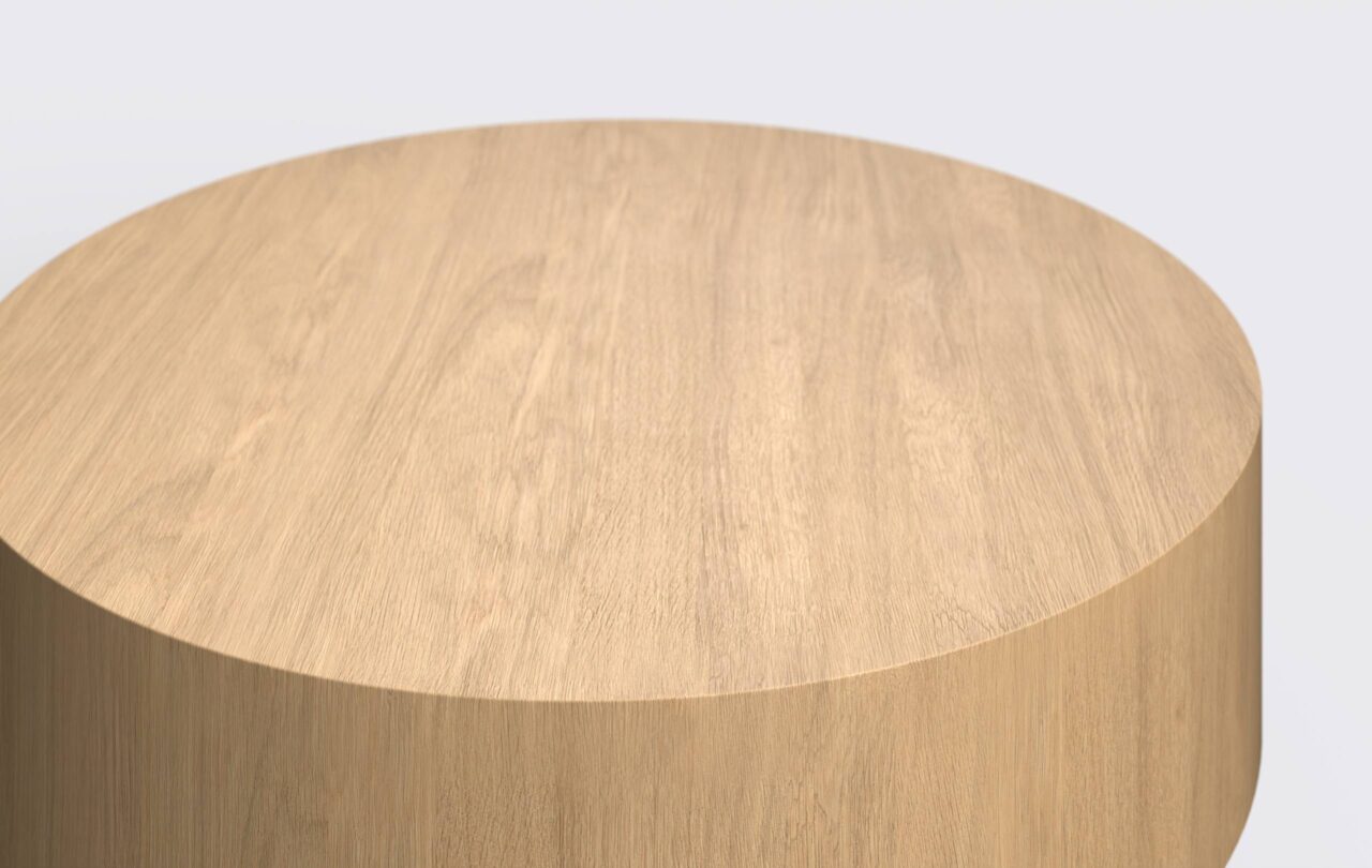 Stolik kawowy boho do salonu, fornir dębowy.