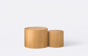 Zestaw 2 minimalistycznych stolików kawowych do salonu, stolik kawowy japandi, jasny.