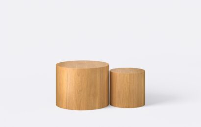 Zestaw 2 minimalistycznych stolików kawowych do salonu, stolik kawowy japandi, jasny.