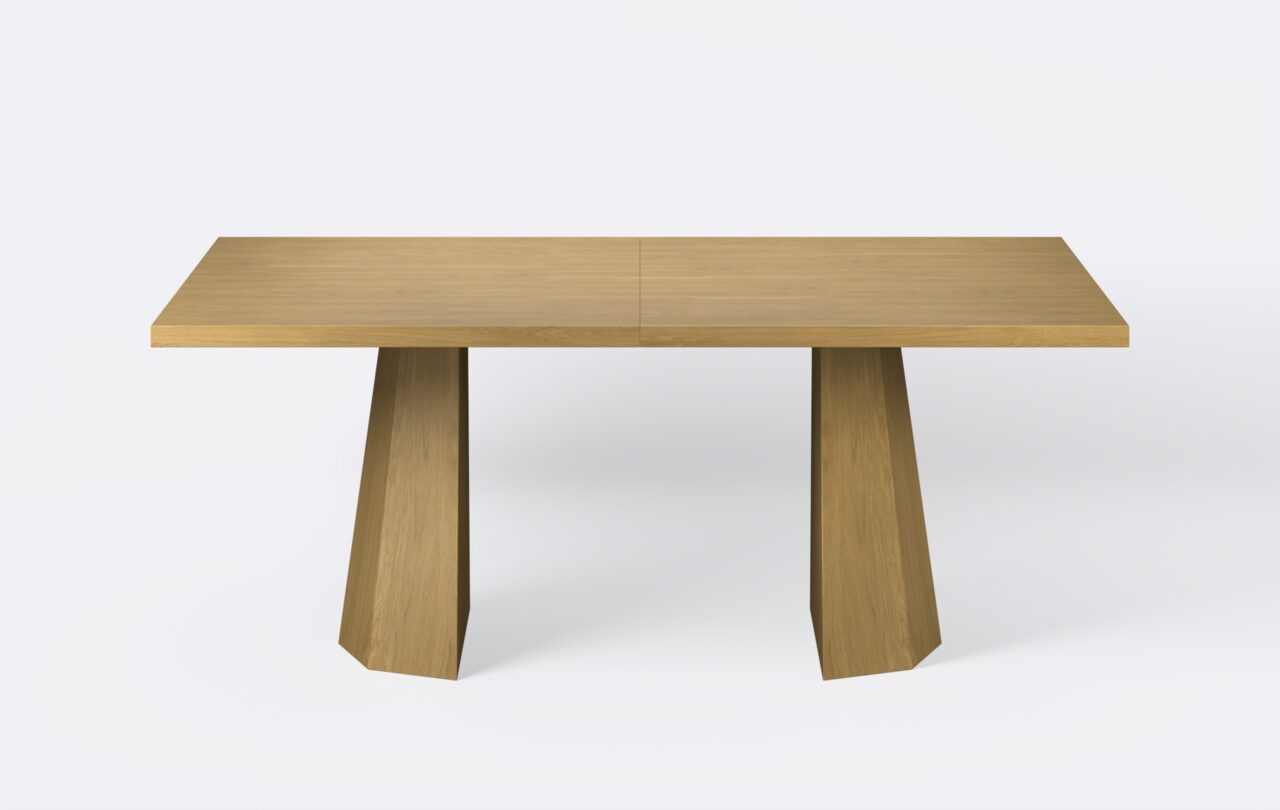 Nowoczesny stół do jadalni, z możliwością rozłożenia.