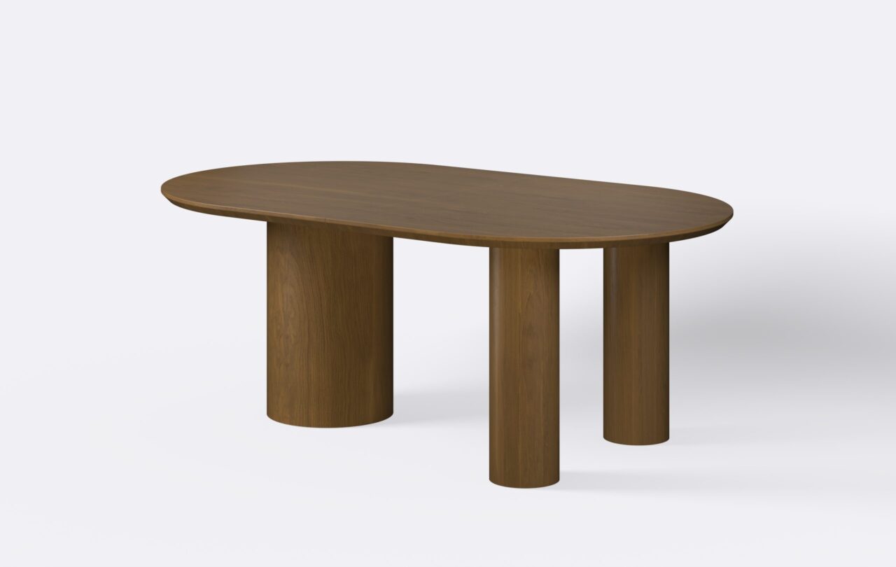 stół jadalniany dwumetrowy, krawędź podcięta.