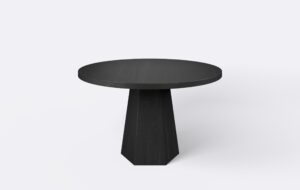 Okrągły stół na jednej nodze z funkcją rozkładania, kolor czarny.