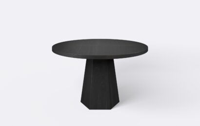 Okrągły stół na jednej nodze z funkcją rozkładania, kolor czarny.
