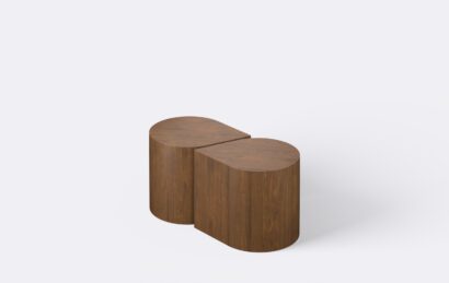 Zestaw dwóch nowoczesnych stolików kawowych, kolor brąz.