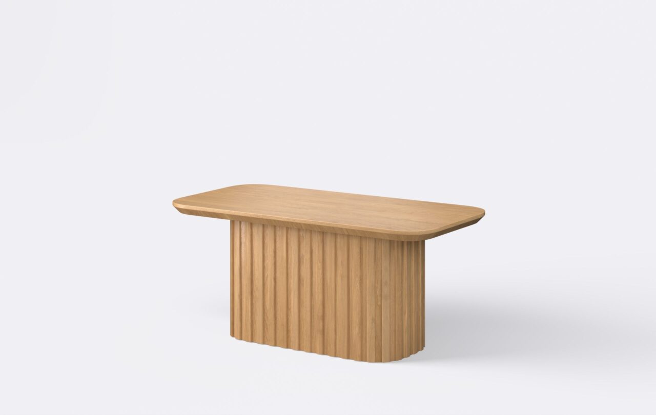 Ława kawowa prostokątna, elegancki stolik kawowy, nowoczesny, w jasnym kolorze.